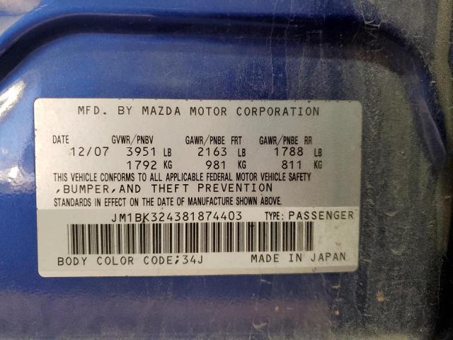 Photo 11 VIN: JM1BK324381874403 - MAZDA 3 S 