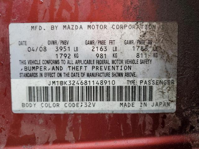 Photo 11 VIN: JM1BK324681148910 - MAZDA MAZDA3 