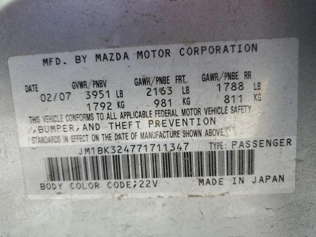 Photo 11 VIN: JM1BK324771711347 - MAZDA MAZDA3 