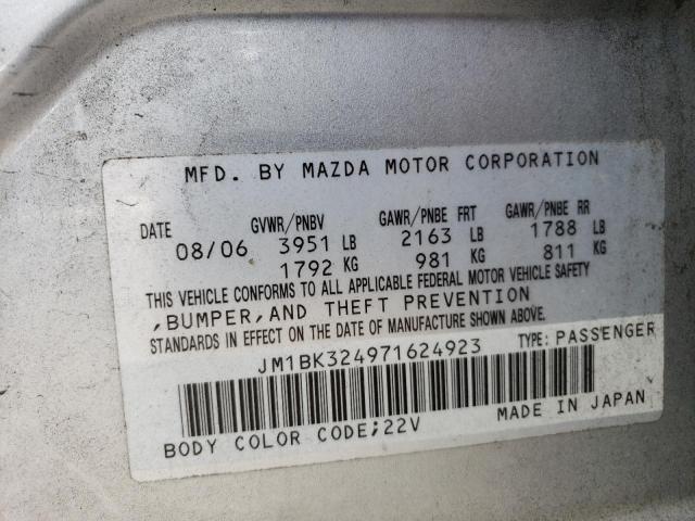 Photo 11 VIN: JM1BK324971624923 - MAZDA MAZDA3 