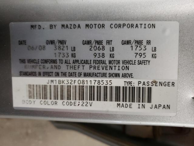 Photo 11 VIN: JM1BK32F081178535 - MAZDA 3 I 