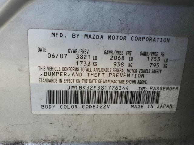 Photo 11 VIN: JM1BK32F381776344 - MAZDA 3 