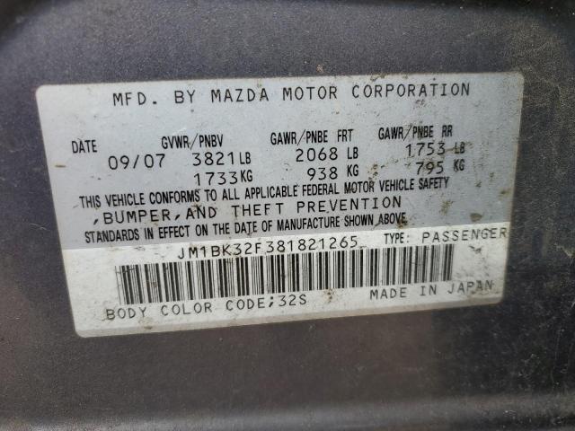 Photo 11 VIN: JM1BK32F381821265 - MAZDA 3 