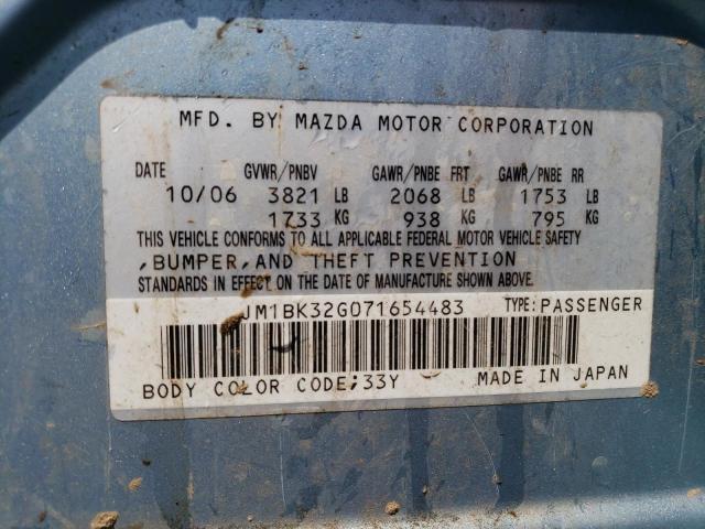 Photo 12 VIN: JM1BK32G071654483 - MAZDA 3 I 