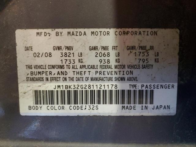 Photo 11 VIN: JM1BK32G281121178 - MAZDA 3 