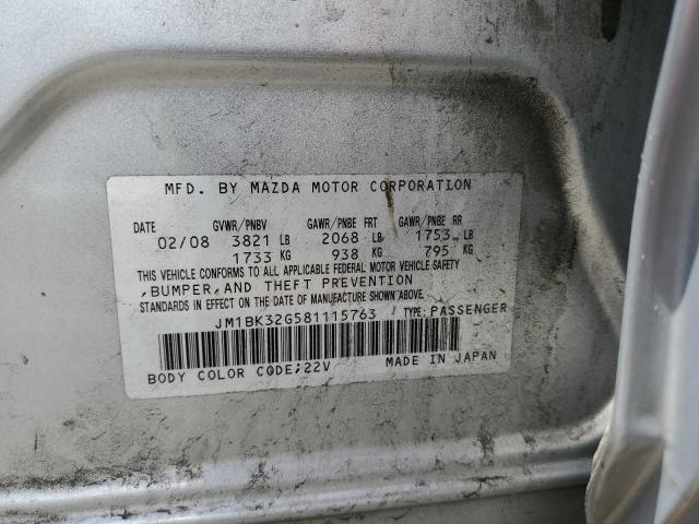 Photo 11 VIN: JM1BK32G581115763 - MAZDA 3 