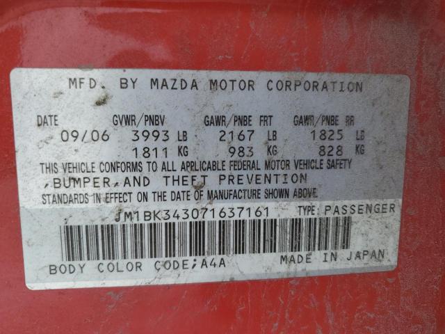 Photo 11 VIN: JM1BK343071637161 - MAZDA 3 