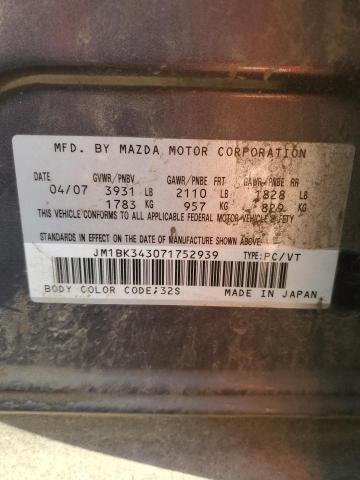 Photo 12 VIN: JM1BK343071752939 - MAZDA 3 HATCHBAC 