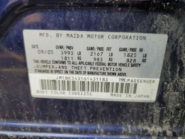 Photo 11 VIN: JM1BK343161431183 - MAZDA MAZDA3 