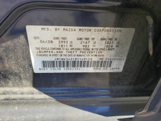 Photo 11 VIN: JM1BK343181149158 - MAZDA 3 HATCHBAC 