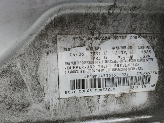 Photo 11 VIN: JM1BK343361521922 - MAZDA 3 HATCHBAC 