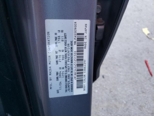 Photo 11 VIN: JM1BK343451251503 - MAZDA MAZDA3 