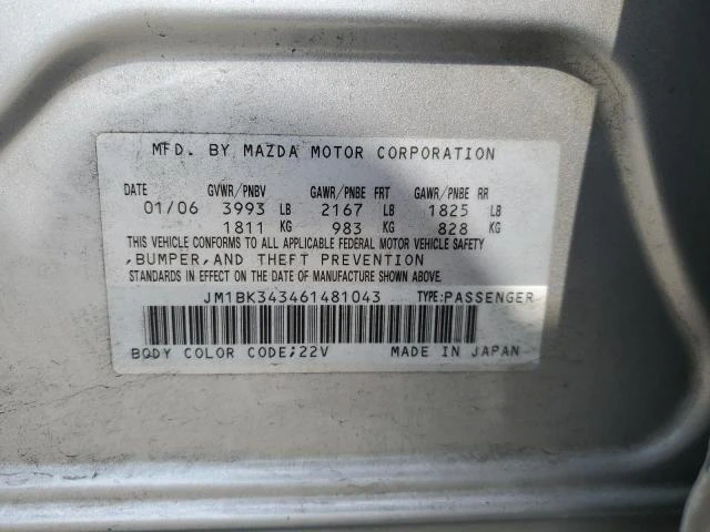 Photo 11 VIN: JM1BK343461481043 - MAZDA 3 HATCHBAC 