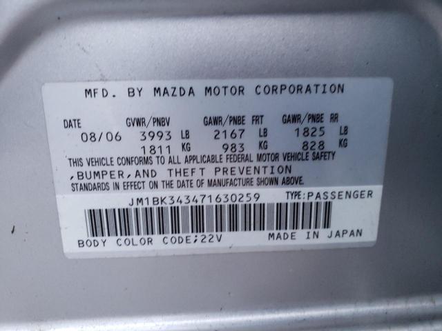 Photo 11 VIN: JM1BK343471630259 - MAZDA MAZDA3 