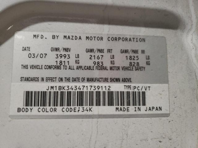 Photo 12 VIN: JM1BK343471739112 - MAZDA MAZDA3 