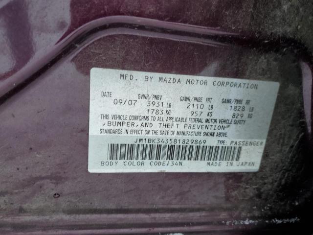 Photo 11 VIN: JM1BK343581829869 - MAZDA MAZDA3 