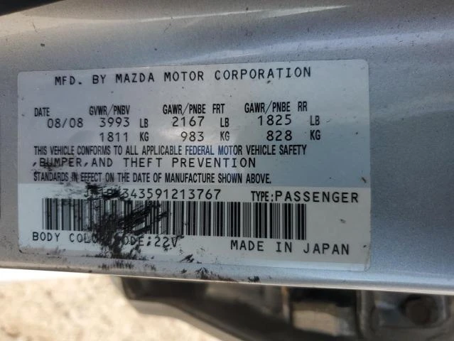 Photo 11 VIN: JM1BK343591213767 - MAZDA 3 S 