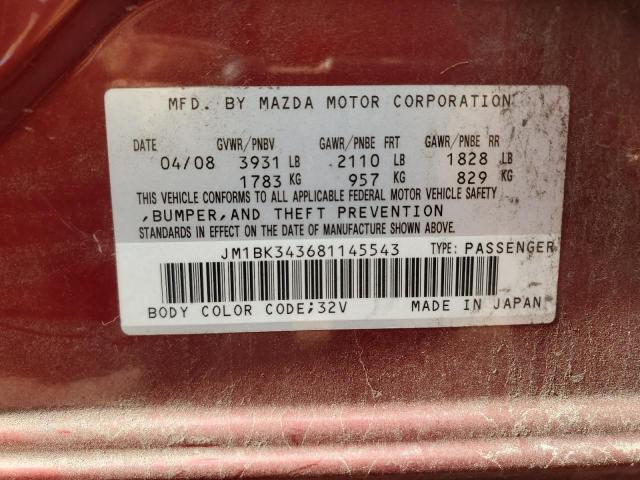 Photo 11 VIN: JM1BK343681145543 - MAZDA 3 HATCHBAC 