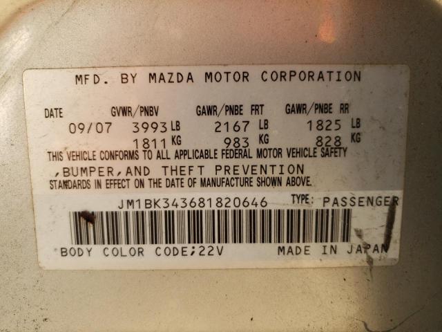 Photo 11 VIN: JM1BK343681820646 - MAZDA 3 HATCHBAC 