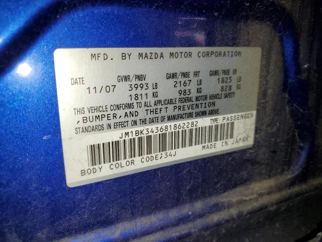 Photo 11 VIN: JM1BK343681862282 - MAZDA 3 HATCHBAC 