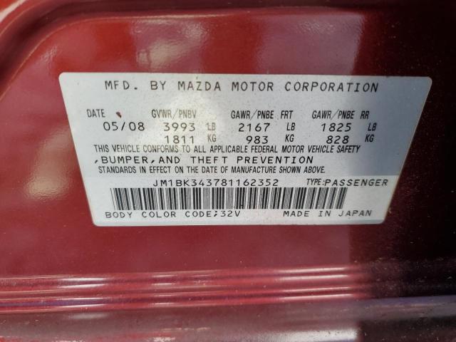 Photo 11 VIN: JM1BK343781162352 - MAZDA 3 HATCHBAC 