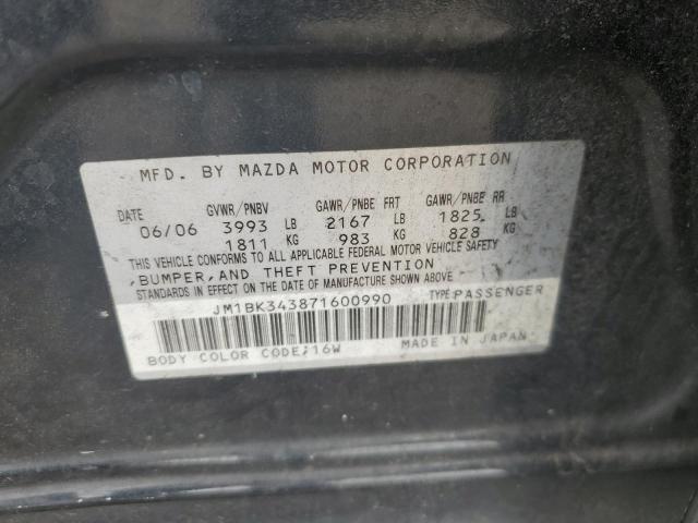 Photo 11 VIN: JM1BK343871600990 - MAZDA 3 HATCHBAC 