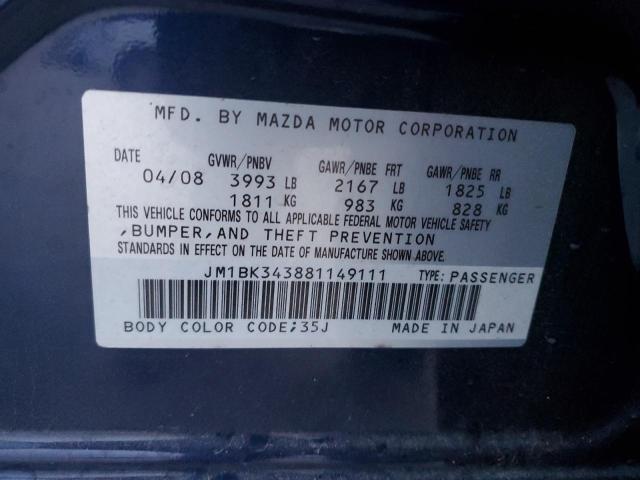 Photo 11 VIN: JM1BK343881149111 - MAZDA MAZDA3 