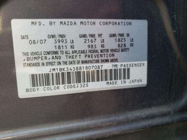 Photo 9 VIN: JM1BK343881807087 - MAZDA MAZDA3 