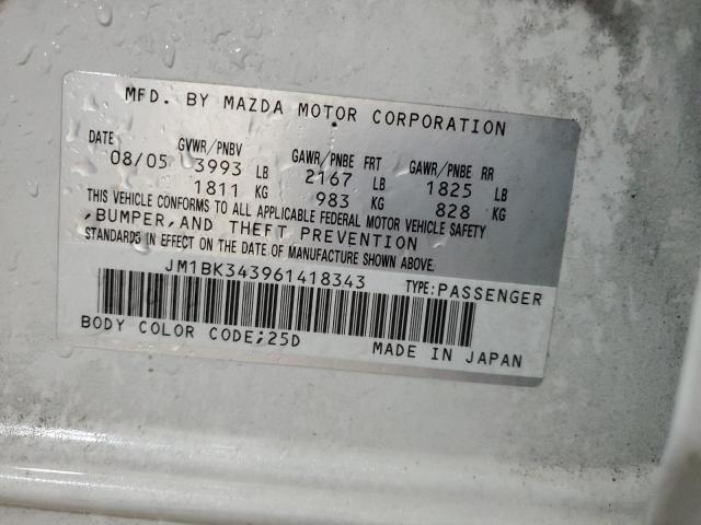 Photo 12 VIN: JM1BK343961418343 - MAZDA 3 HATCHBAC 