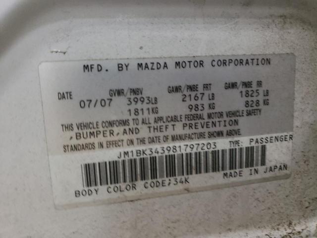 Photo 9 VIN: JM1BK343981797203 - MAZDA 3 HATCHBAC 