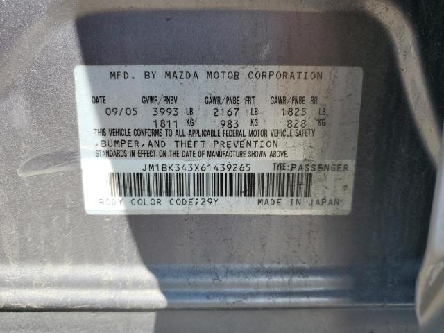 Photo 11 VIN: JM1BK343X61439265 - MAZDA 3 HATCHBAC 