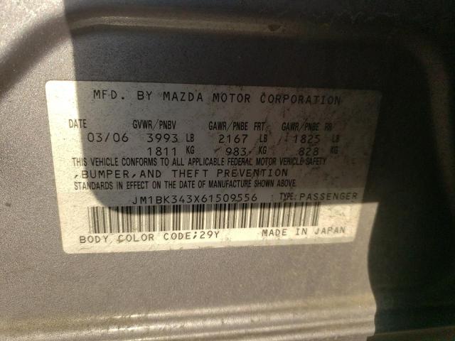 Photo 11 VIN: JM1BK343X61509556 - MAZDA 3 HATCHBAC 