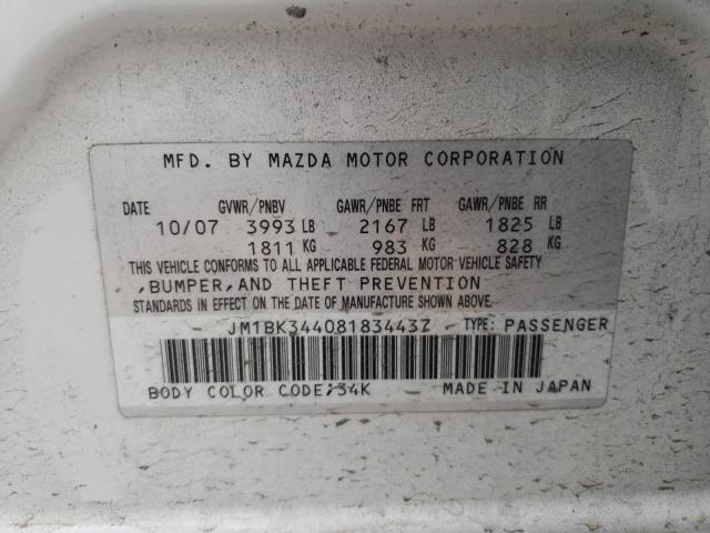 Photo 11 VIN: JM1BK344081834437 - MAZDA MAZDA3 