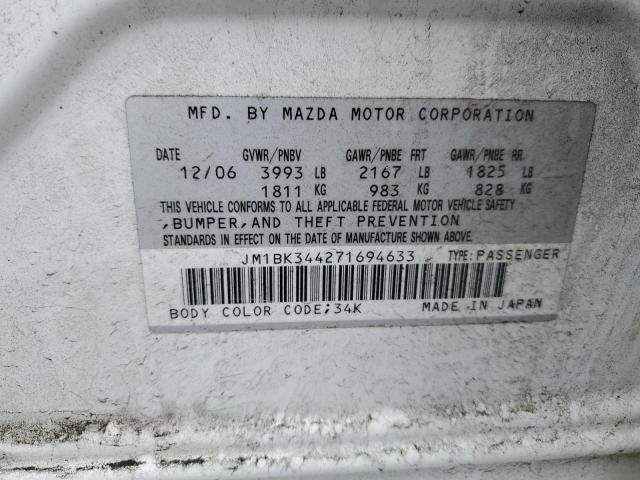 Photo 11 VIN: JM1BK344271694633 - MAZDA 3 HATCHBAC 