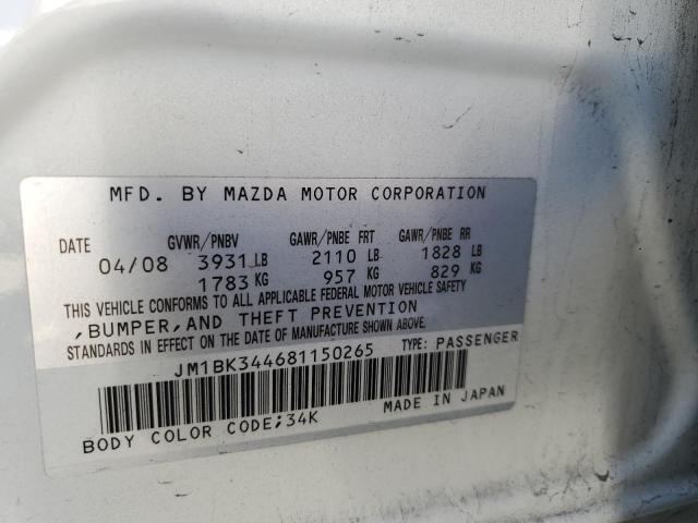 Photo 11 VIN: JM1BK344681150265 - MAZDA MAZDA3 