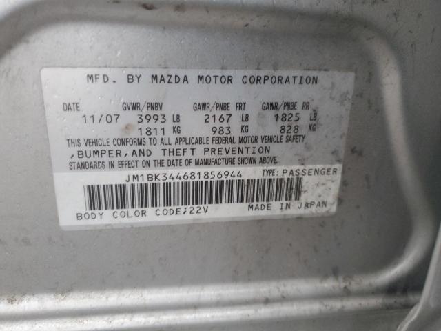 Photo 11 VIN: JM1BK344681856944 - MAZDA 3 HATCHBAC 