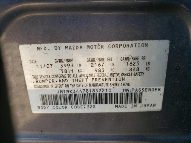 Photo 11 VIN: JM1BK344781852210 - MAZDA 3 HATCHBAC 