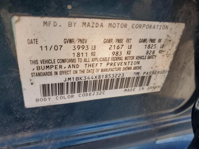 Photo 11 VIN: JM1BK344X81853223 - MAZDA 3 HATCHBAC 