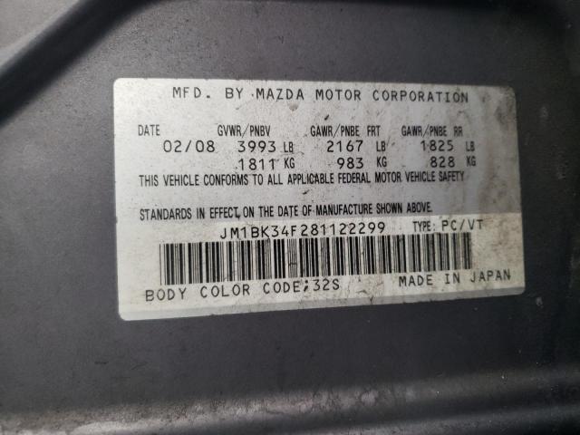 Photo 11 VIN: JM1BK34F281122299 - MAZDA 3 