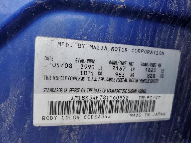 Photo 11 VIN: JM1BK34F781160952 - MAZDA 3 I 