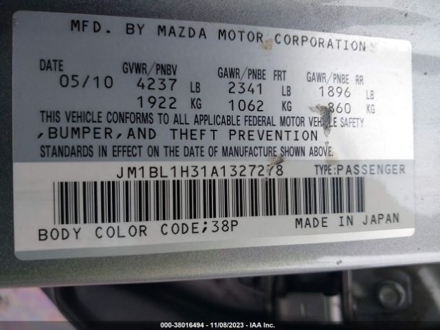 Photo 8 VIN: JM1BL1H31A1327278 - MAZDA MAZDASPEED3 