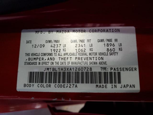 Photo 12 VIN: JM1BL1H3XA1260728 - MAZDA SPEED 3 