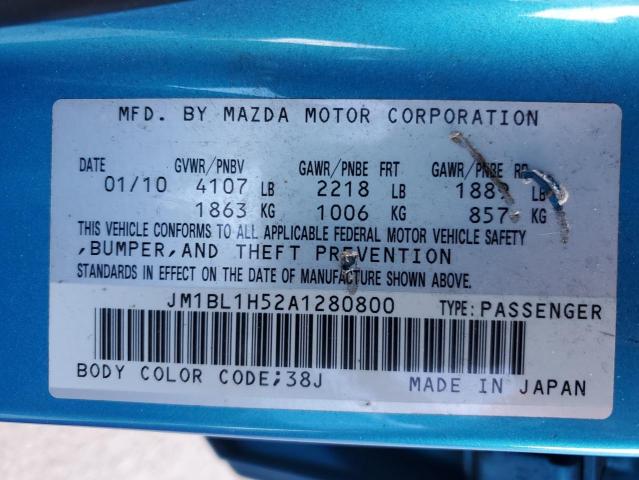 Photo 11 VIN: JM1BL1H52A1280800 - MAZDA 3 S 