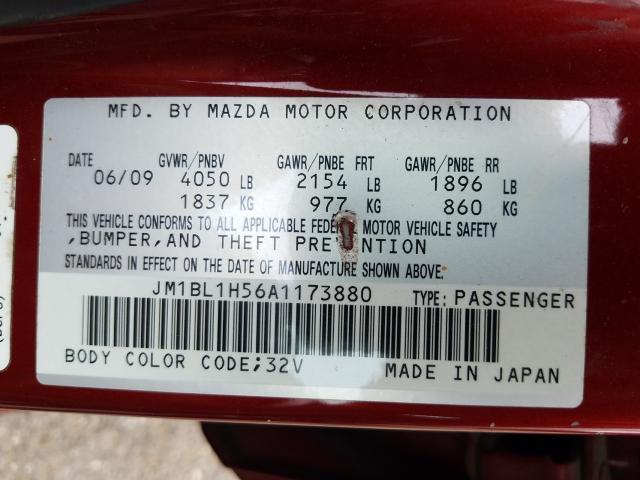 Photo 9 VIN: JM1BL1H56A1173880 - MAZDA 3 S 