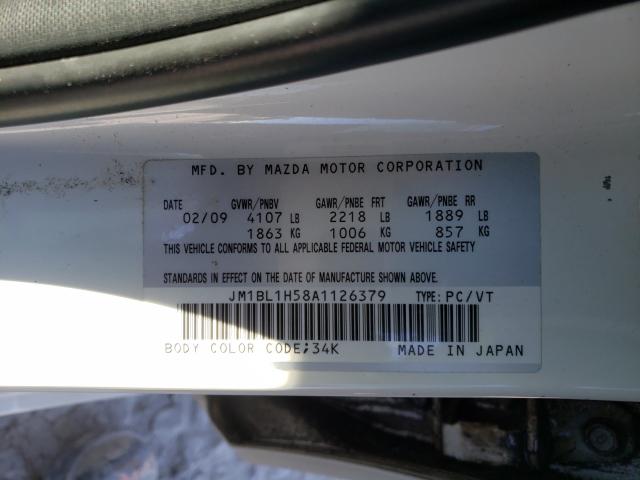 Photo 9 VIN: JM1BL1H58A1126379 - MAZDA 3 S 