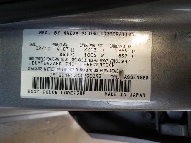 Photo 9 VIN: JM1BL1H58A1290392 - MAZDA 3 S 