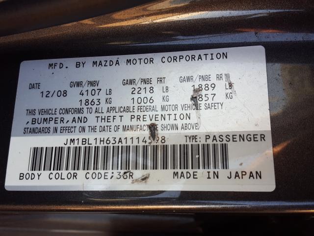 Photo 9 VIN: JM1BL1H63A1114598 - MAZDA MAZDA3 