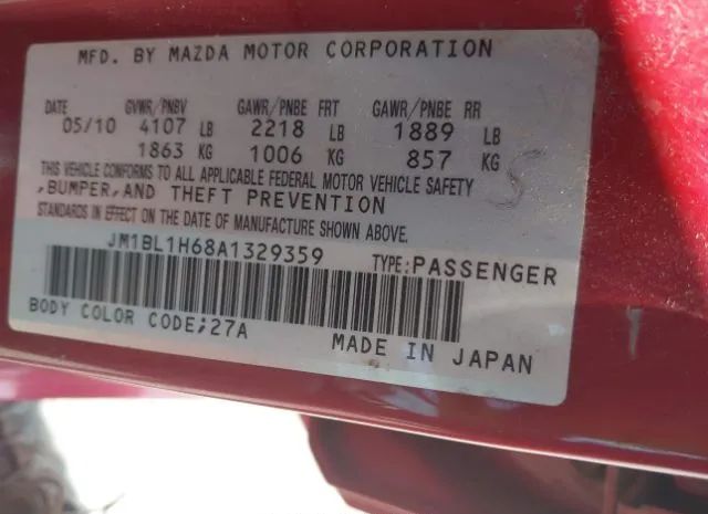 Photo 8 VIN: JM1BL1H68A1329359 - MAZDA MAZDA3 