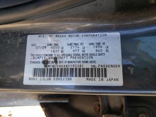 Photo 11 VIN: JM1BL1H6XA1193381 - MAZDA 3 S 