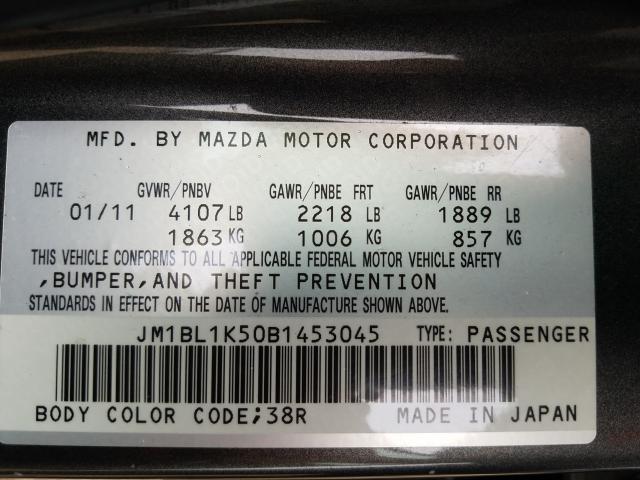 Photo 9 VIN: JM1BL1K50B1453045 - MAZDA 3 S 